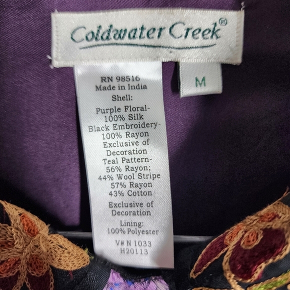 COLDWATER CREEK MULT-MATERIAL EMBROIDERED JACKET - Picture 7 of 8